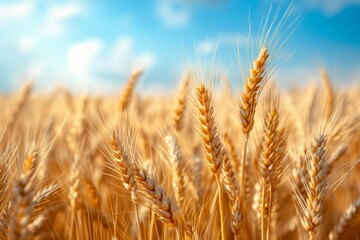 Fototapeta premium Golden wheat field on a sunny day