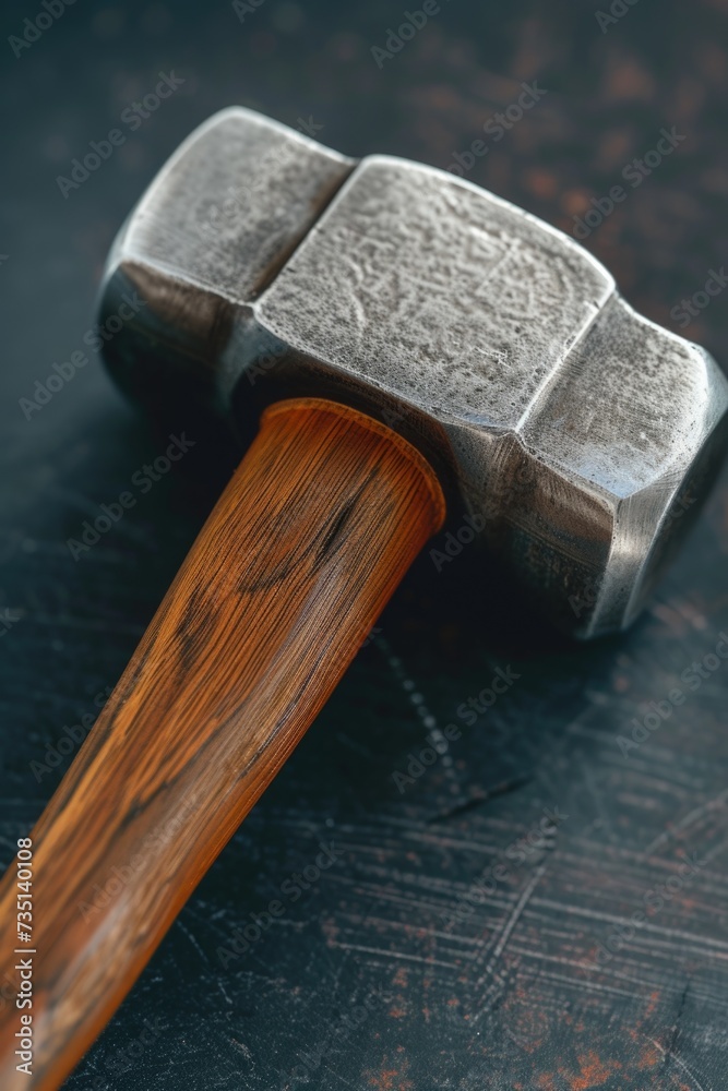 Aufkleber a hammer sitting on top of a wooden table. this versatile image can be used in various contexts