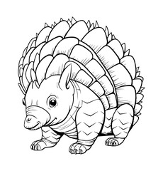 Armadillo illustration coloring book - coloring pages for kids