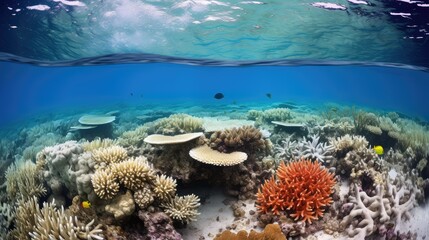 Fototapeta na wymiar marine coral reef bleaching