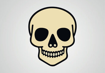 The skull icon. Black silhouette of a human skull. Vector illustration isolated on a white background for design and web.