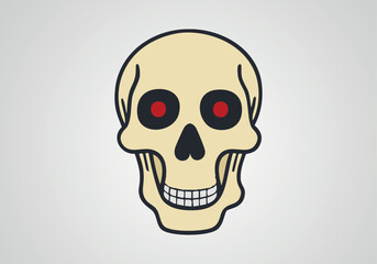The skull icon. Black silhouette of a human skull. Vector illustration isolated on a white background for design and web.