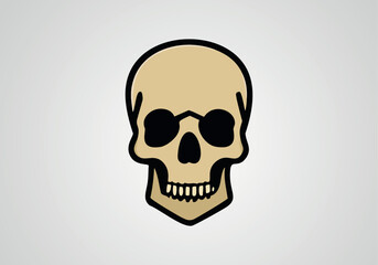 The skull icon. Black silhouette of a human skull. Vector illustration isolated on a white background for design and web.