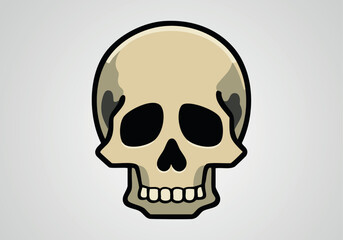 The skull icon. Black silhouette of a human skull. Vector illustration isolated on a white background for design and web.