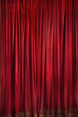 A red curtain hangs in a room with a cat sitting on the floor. This image can be used to depict a cozy home or to add a touch of elegance to any interior design project