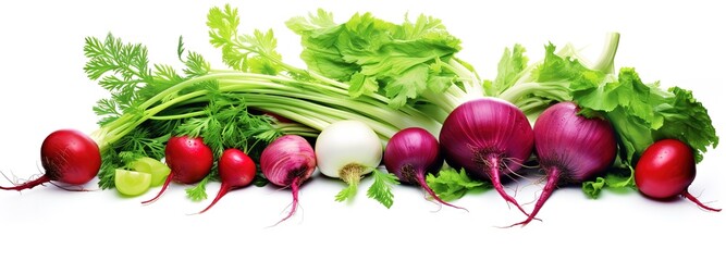 various fresh fresh vegetables on white background