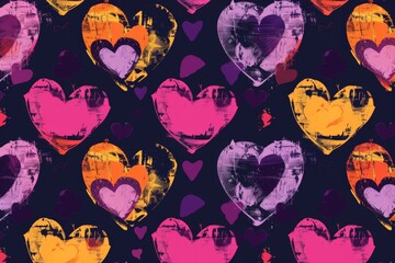 Bright Bold Colors Valentines Day Heart Pop Art Background created with Generative AI Technology