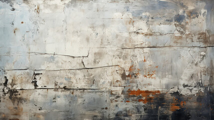 Cracked gray concrete texture closeup background. Rough old building wall. Generative AI