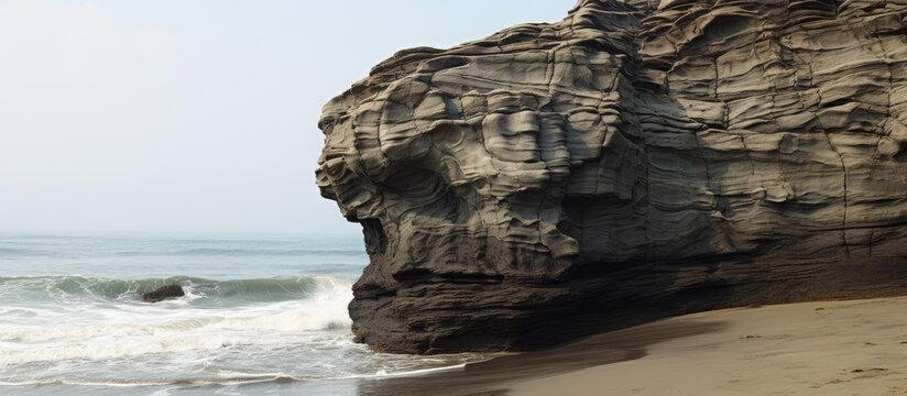 Rocks that are eroded by nature present the shape of the Queen s head Yehliu Geological Park Taiwan. Creative Banner. Copyspace image