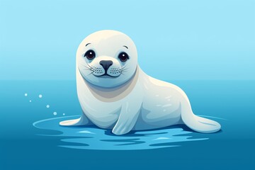 a white seal in water