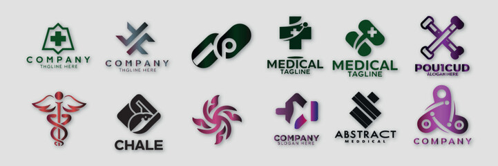 Abstract logos design collection. geometric abstract logos. icon design