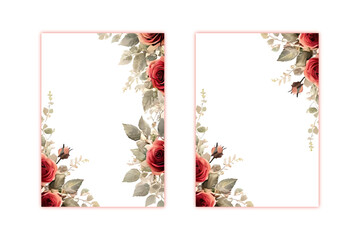 Wedding invitation flower card template greeting cards rose beautiful elegant
