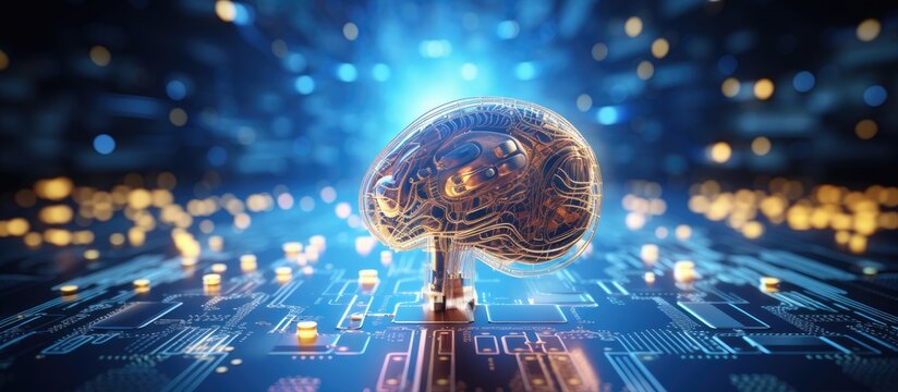 NLP word on blurring background natural language processing cognitive computing technology concept. Creative Banner. Copyspace image