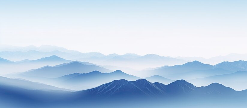 minimalist blue mountaintops against the sky High quality photo. Creative Banner. Copyspace image