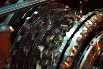Close up of a bicycle's gears and chain. Ideal for cycling enthusiasts and bike repair tutorials