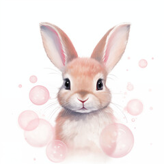 Obraz premium baby rabbit with bubble