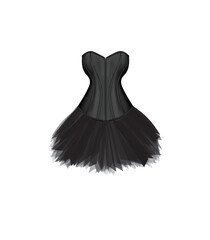 Sexy woman corset dress, vector
