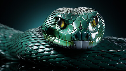 Fototapeta premium 3d rendered photo of snake made with generative AI