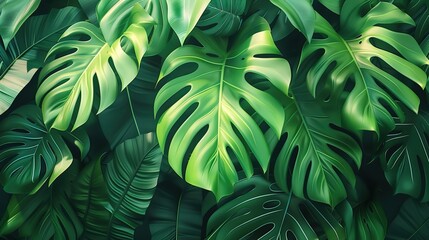 beautiful tropical leaves on white background, coypspace, generative ai