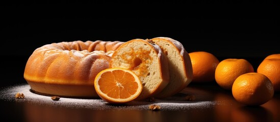 Ojo de Buey Also known as Ojo de Pancha it is one of the traditional Mexican sweet breads that consist of a flaky bread ring filled with an orange flavored pound cake. Creative Banner - obrazy, fototapety, plakaty