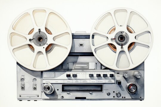 A pair of reels sitting on top of a stereo system. Perfect for music lovers or vintage enthusiasts
