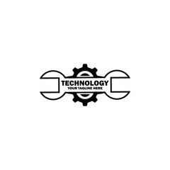 Abstract Initial Logo. Black color isolated on White Background. Technology Branding Logos. Flat Vector Logo Design Template Element icon.