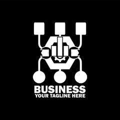 Abstract Initial Logo. White color isolated on Black Background. Business Branding Logos. Flat Vector Logo Design Template Element icon.