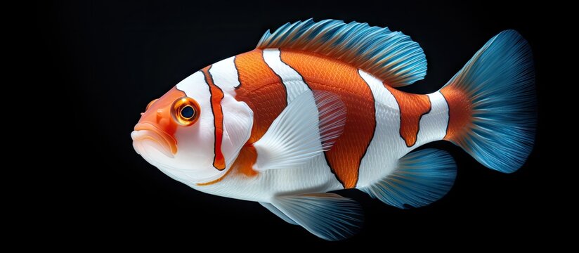 Snow Onyx Clownfish Amphriprion ocellaris x Amphriprion percula. Creative Banner. Copyspace image