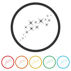 Stars icon Template. Set icons in color circle buttons