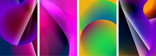 Liquid abstract shapes with gradient colors. Abstract backgrounds for wallpaper, business card, cover, poster, banner, brochure, header, website