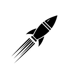 Rocket icon. Symbol of business startup. Rocket launching icon isolated on white