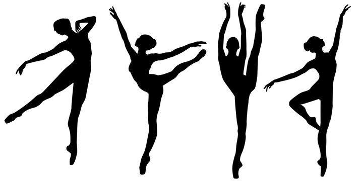 Collection of Dancer , Set of Sport Women, Ballerina, Contemporary Dance, Dance Poses, Silhouette, Black, Grace, Sport, Lifestyle, Female, Flexibility, Modern