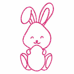 
Rabbit with pink egg holiday decoration.
