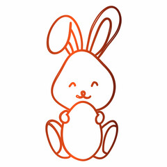 Rabbit with red egg holiday decoration.