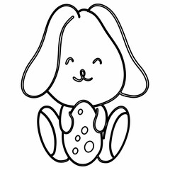Rabbit with egg drawing holiday decoration.