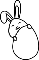 Rabbit with egg drawing holiday decoration.