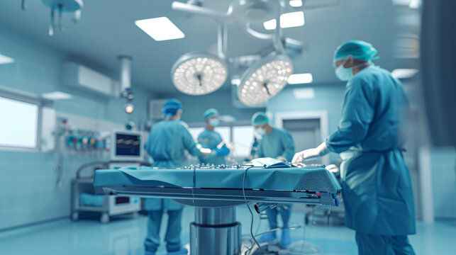 The intensity and precision of a medical team during surgery, highlighted by the use of advanced surgical tools in a true-to-life healthcare environment.