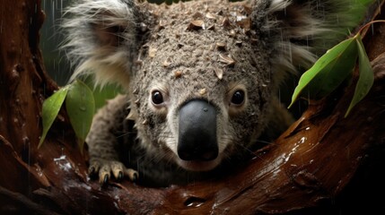 Generative AI image of koala in a tree