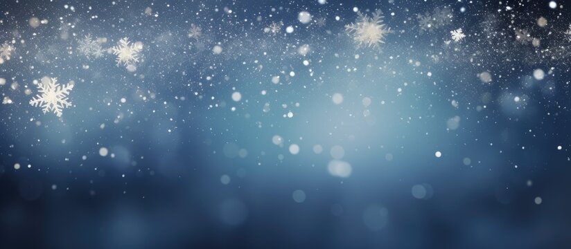 White Snow Falling on Isolated Black Background Shot of Flying Snowflakes Bokeh Dust Particles or Powder in the Air Holiday Overlay Effect. Creative Banner. Copyspace image