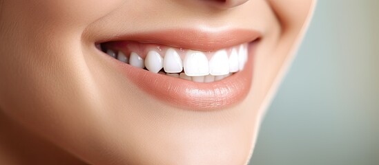 Obraz premium My smile is perfect Portrait of happy patient in dental chair. Creative Banner. Copyspace image