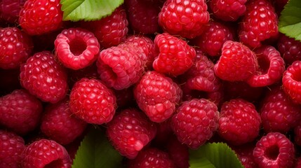 Raspberry top view close up frame background wallpaper