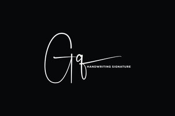 GQ initials Handwriting signature logo. GQ Hand drawn Calligraphy lettering Vector. GQ letter real estate, beauty, photography letter logo design.