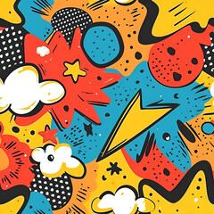 seamless pattern with funny monsters