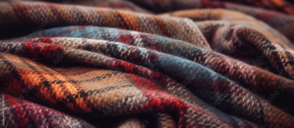 Aufkleber The texture of a soft warm woolen blanket. Creative Banner. Copyspace image