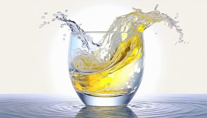 Fluid and Flowing forms soothe the senses in a glass of water