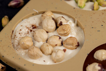 making homemade chocolate with different ingredients