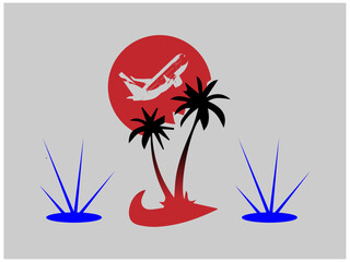 Travel logo Plane circle maneuver logo icon design template vector airplane flight around the world map logo symbol design illustration inspiration