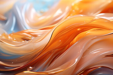 A detailed view of an abstract painting with a vibrant sun in the background. Mesmerizing swirls...