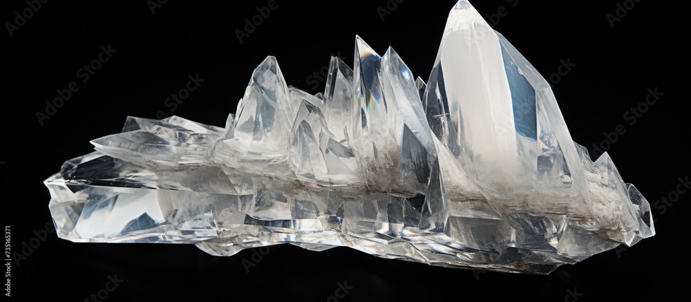 Poster snowflake isolated white background abstract transparent crystal natural photo macro. Creative Banner. Copyspace image