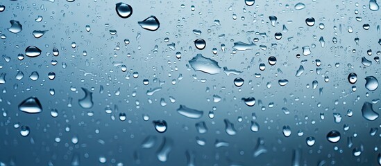 raindrops on a rainy day wet and humid weather conditions. Creative Banner. Copyspace image